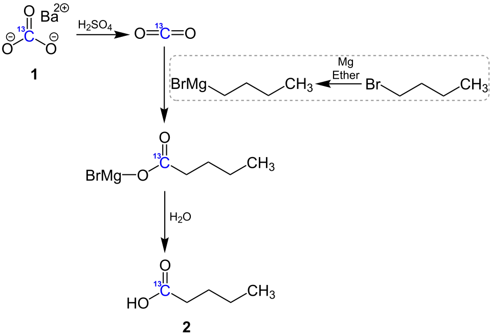 Exemplarische Synthese einer 13C-markierten Carbonsäure