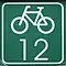 Markierung der Südhessen-Radroute Nr. 12