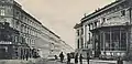 Straßenseitiger Eingang der Markthalle um 1898, die Glasveranda musste später der Verbreiterung der Straße weichen