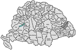 Lage des Komitats Maros-Torda