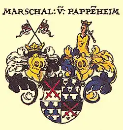 Wappen des Marschall von Pappenheim nach Siebmacher (1605) mit heller Mohrin