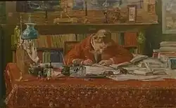 Émile Verhaeren an seinem Schreibtisch. Marthe Verhaeren, Museum Plantin-Moretus, Antwerpen