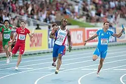 Martial Mbandjock als Staffelläufer bei den Europameisterschaften 2010