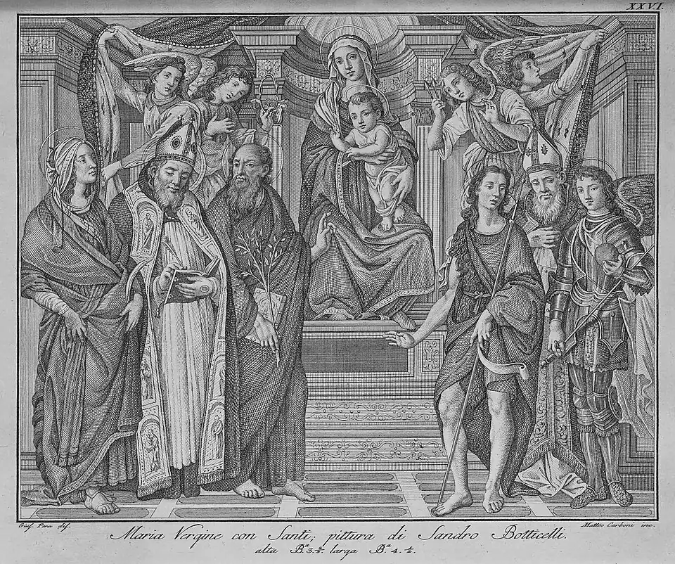 Radierung des Altarbilds