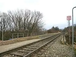 Grenzbrücke zwischen Österreich und Ungarn beim Bahnhof Loipersbach-Schattendorf im Strecken-km 25,434 (Blickrichtung nach Ungarn)