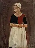 Max Liebermann: Stehendes Mädchen in Dreiviertelfigur