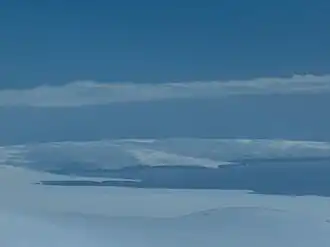 Blick vom nördlichen Friesland Ridge auf den Medwen-Gletscher