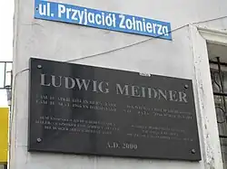 Gedenktafel für Ludwig Meidner in Bierutów