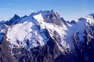 Luftansicht von Norden des Meije-Massivs