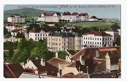 Pionier Kaserne in Melk (Gebäude 2015 noch existent) Koordinate: 48°&nbsp;13′&nbsp;20″&nbsp;N, 15°&nbsp;19′&nbsp;33″&nbsp;O48.22222222222215.325833333333