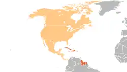 Dunkelorange: Mitglieder der CFU