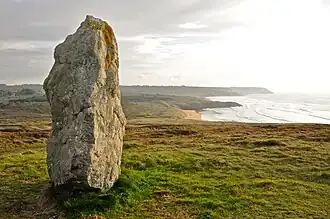 Der große Menhir an der Pointe de Lostmarc’h