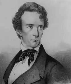 Lithographische seitliche Darstellung des ach vorne gedrehten Gesichts ab Schulterblatt in schwarzweiß.