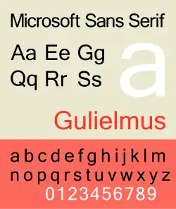 Schriftart MS Sans Serif Beispiel