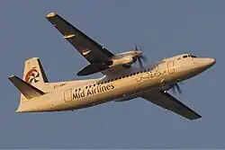 Ehemalige Fokker 50 der Mid Airlines