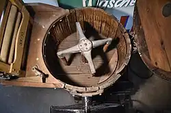 Rührwerk der Kraft-Wasch­maschine Nr. 50 im Freilicht­museum Roscheider Hof