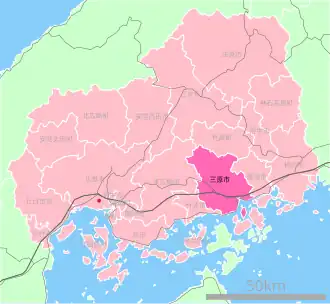 Lage Miharas in der Präfektur