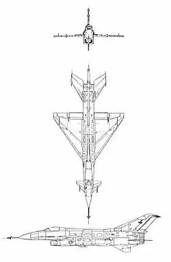 Zeichnung einer Mikojan-Gurewitsch Je-8