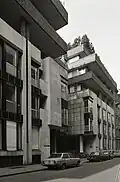 Gebäude in der via Leopardi, Mailand 1961, mit Guido Veneziani