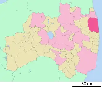 Lage Minamisōmas in der Präfektur