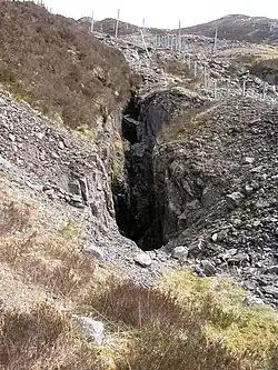 Hauptader des verlassenen Corrantee-Bleibergwerks