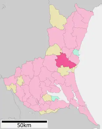 Lage Mitos in der Präfektur