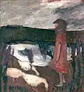 Paula Modersohn-Becker: Mädchen mit Gänsen an einem Teich (1901)