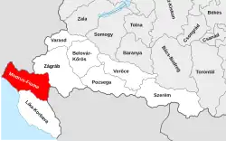 Lage des Komitats Modruš-Rijeka (Modrus-Fiume)