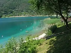 Pfähle im zentralen Bereich der Fundstätte bei normalen Wasserstand
