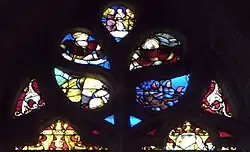 Maßwerk mit der Jahreszahl 1538 (links unten); weitere Szenen aus dem Leben der heiligen Barbara