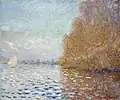 Claude Monet Die Bucht von Argenteuil mit einem Segelboot
