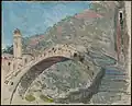Die alte Brücke über die Nervia in Dolceacqua, 1884