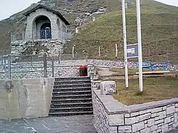 Die Grenze bei der Bergstation der Ferrovia Monte Generoso