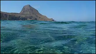 Der Monte Cofano aus dem Meer aus gesehen