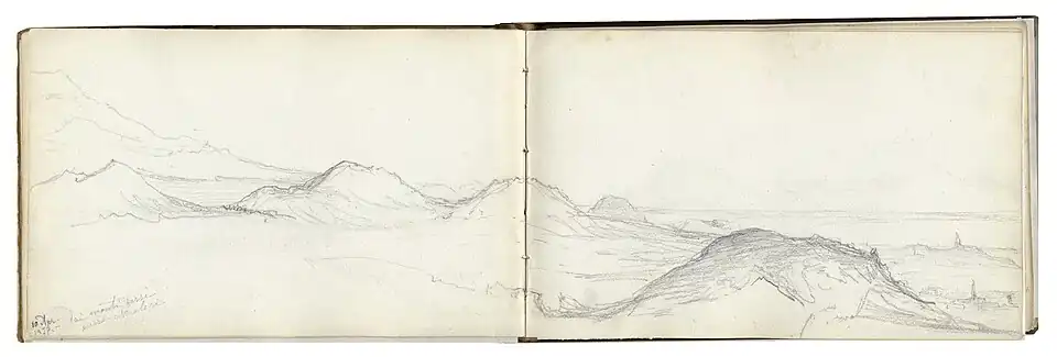 10. April 1876. Blick von den Monti Rossi über Nicolosi