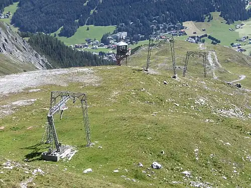 Bergstation im Skigebiet Schatzalp/Strela auf dem Nordostgrat der Strela.