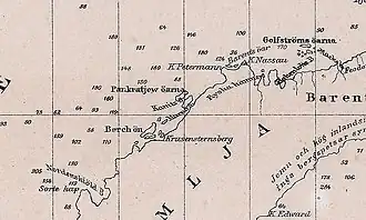 Der Krusenstern auf einer Karte von 1878