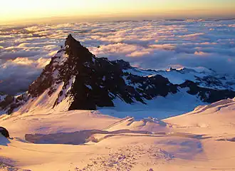 Blick auf Little Tahoma vom Ingraham-Gletscher