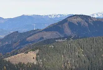 Sender und Mugelgipfel, Blick von der Fensteralm nach Norden
