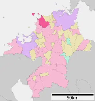 Lage Munakatas in der Präfektur