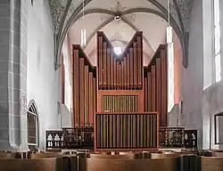Prospekt ohne Metallpfeifen (1977) in der Stadtkirche Murrhardt
