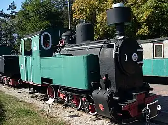 Erhaltene Lokomotive im Schmalspurbahnmuseum Wenecja