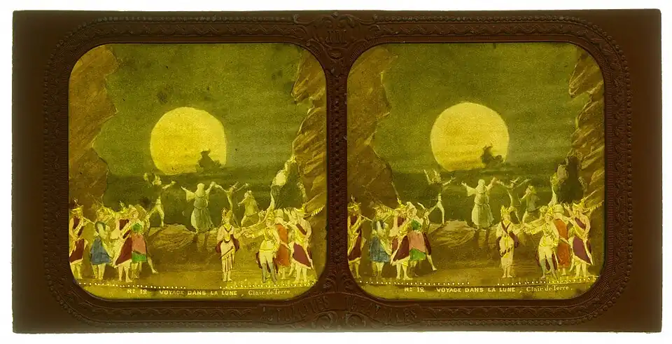 Die leuchtende Erde, Stereoskopie von Jules Alexandre Marinier, um 1875