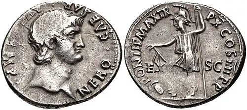 Denarius Neros aus dem Jahr 63