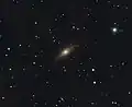 Amateuraufnahme von NGC 7814; der helle Stern rechts oben ist HD 225001 die Galaxie unten IC 5381.