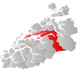 Lage der Kommune in der Provinz Møre og Romsdal