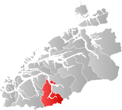 Lage der Kommune in der Provinz Møre og Romsdal