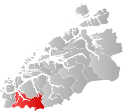 Lage der Kommune in der Provinz Møre og Romsdal