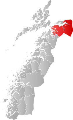 Lage der Kommune in der Provinz Nordland