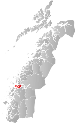 Lage der Kommune in der Provinz Nordland